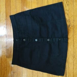 Monki Black Denim Button Up Skirt